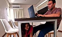 Latina Amateur Sucks Big Cock Unexpectedly at Home Before Intense Fucking