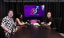 Wow, sexy Brazilian pornstar in sheer red lingerie kisses him, infuriates the other man who cums on the car door!