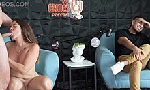 sara blonde sucks fan after hot interview