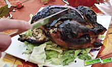 Dude, Naomi Blue rides that mature rod hard and cums all over it!