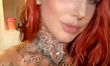 Redhead flaunts tan lines intensely