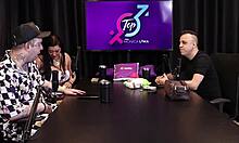 Wow, sexy Brazilian pornstar in sheer red lingerie kisses him, infuriates the other man who cums on the car door!