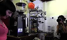 Lesbian girls kissing and licking in rough girlfriend play