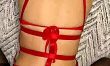 look at this latina teen bent over in stockings and lingerie getting doggystyled!