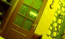 Husband licks wife's pussy with spreading legs