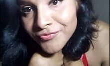 Latina couple fucks in missionary with big tits