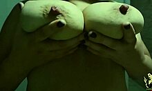 Bbw plays with vibrator and shows melons