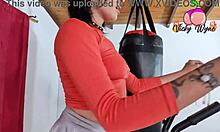 Latina teen squirts during gym masturbation