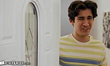 busty stepsister convinces stepbrother to fuck her on his bed. out of the family?