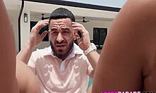 Kali roses and anais amore show off asses for the neighbor. They get face fucked and ride hard.