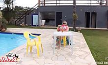 The pool guy left me all sticky with cum