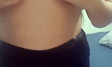 Amateur Chubby Girl with Natural Tits Strips Slowly at Home