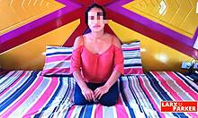 latina jovencita gets fingered and masturbated in amateur room casting