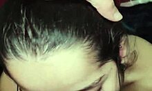 Just out of the shower, White Moon went straight for my cock to get a facial.