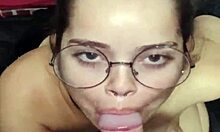 Just out of the shower, White Moon went straight for my cock to get a facial.