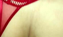 Model Showcases Red Victoria Secret Lingerie In Public Setting