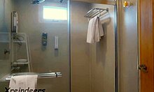 Horny big tits babe masturbates quietly near her roommate, then wakes him for a wild fuck 😏💦