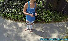 Amateur Teen 18+Ager Gets Cumshot Outdoors