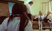 four school uniform babes fucked hard