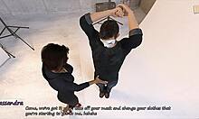 brunette photographer cassie poses for money, feeling confident in big city