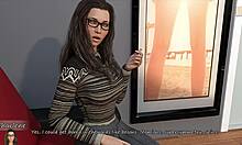 brunette photographer cassie poses for money, feeling confident in big city