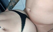 i suck her shaved pussy in kitchen