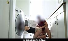 fucking hot big ass step sister mandy muse during laundry pov