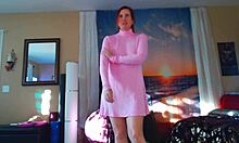 I try on dress and unbox as redhead wife