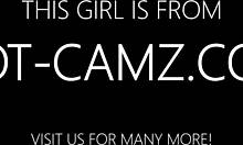 Sexy webcam girl performs in public for voyeur couple.