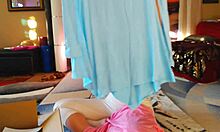 I try on dress and unbox as redhead wife