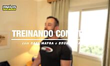 I foded the personal during the workout with big cock blowjob and ass licking