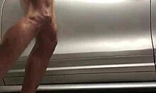 Damn, spying on hot gay action in garage gym!