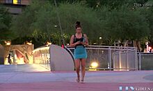 Amateur Teen Babe Toys Outdoors, Flashing In POV View