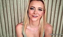 blonde gets picked up and bangs on the lawn in outdoor pov action