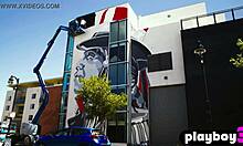 Petite Brunette Alexandra Tyler Exposes Big Tits Outdoor