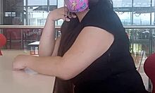 Oops, wrong hole! Blonde milf's anal fuck in mall ends with cum