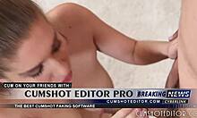 young slut loves cock with deepthroat and cumshot on big tits