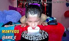 Goat throat sloppy deepthroat and face fucking spit play