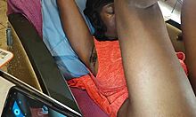 Ebony milf fucks hard with rough intense moves