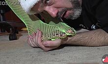 Admire My Green Fishnets Feet