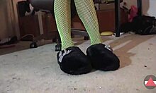Admire My Green Fishnets Feet