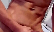 Gay amateur masturbates and cums hard