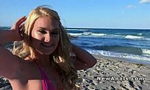 blonde girlfriend in bikini gets pov anal fuck with monster cock