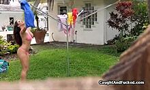 Laundry Day Turns Into Deepthroat Fun With Big Tit Neighbor