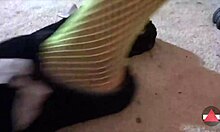 Admire My Green Fishnets Feet