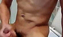 Gay amateur masturbates and cums hard
