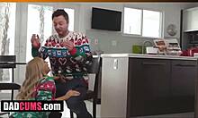 dadcums com stepdaughter enjoys stepdad's thanksgiving gift