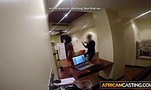 curly black babe got stripped and pounded by fake agent