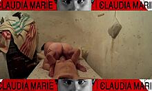 Amateur couple dominates curvy woman in shack with toys for fetish enjoyment.