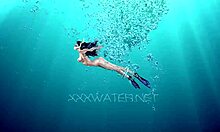 Hot Big Ass Euro Milf Sazan Stuns in Underwater Erotic Display with Friend